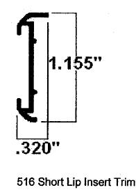 Trim - Aluminum - 16'  Insert - Short Lip