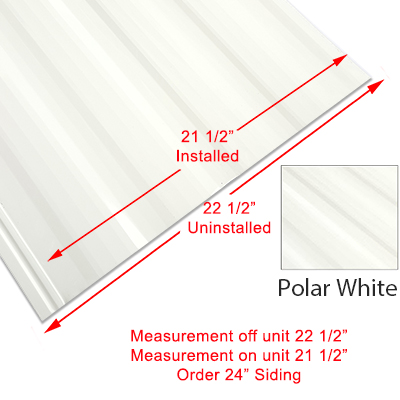 Siding - 024 - 24" x 96" - 1MDM SL - #396 - Polar White