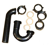 Fitting - ABS - P-Trap - 1-1/2" - w/Adapter & Rubber Gasket