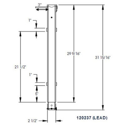 Standard Lead Leg 29.5 w/Pin-Inside