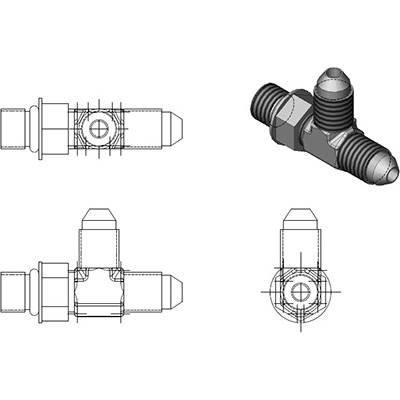 Fitting - T - w/ O Ring On Run - (6804) - (Order Qty/200)