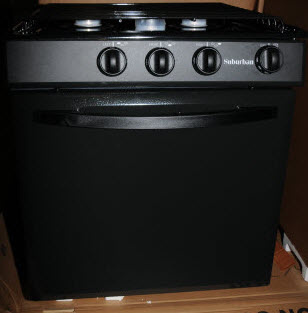 Range - 3 Burner - Black/Black - 22" - Match Light - 4 PK