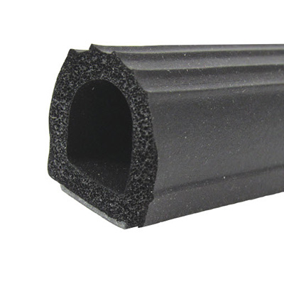 Seal - "D" - 5/8" Large Foam - Black - w/Hats Tape - 700'/Bx