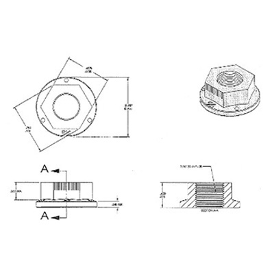 Axle - AP Kit - 7/16-20 - Flange Nut