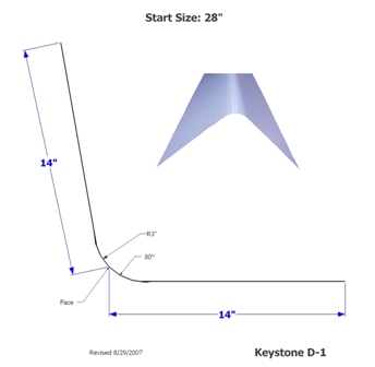 Skirt - Metal - 030 28" x 192" - 3"Rad - D-1 - Polar White - Text Poly