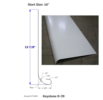 Skirt - Metal - 030 - 16" x 142" - 2"Rad H D-39 - Polar Wh Text Poly
