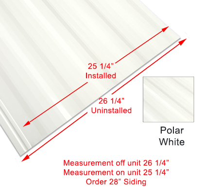 Siding - 024 - 28" x 96" - 1MDM SL - Polar White