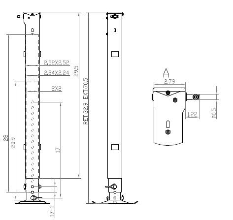 PAC Rim Follow Leg 29.5 w/Drop Leg and Pin