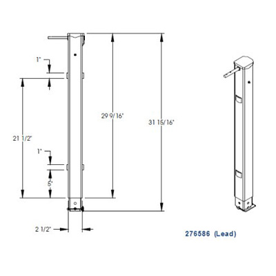 PAC Rim Lead Leg 29.5 w/Drop Leg and Pin