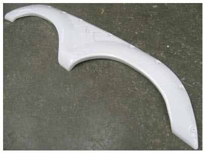 Fender - Skirt (Mold Dimensions) - 76" x 17" x 2 1/2" - MO/BS/MR - White - (Actual Dimensions 75 1/2" x 14 5/16" x 11 1/2") w/Mountain - (200 Min)