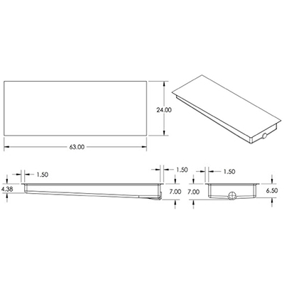 Tank - Holding - 24" x 63" x 7" - End Drain