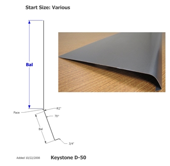 Skirt - Metal - 030 - 17 1/2" x 147" - 2"Rad - D-50 - Met. Brushed Nic