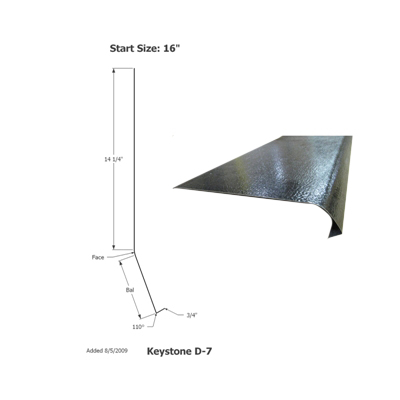 Skirt - Metal - 030 - 16" x 170" - 2"Rad - D-7 - Black TP SE