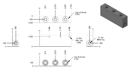 Fitting - Valve - Block Only - Triple ERIC Block