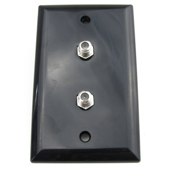 Plate - Coax - Dual - 1G - Black