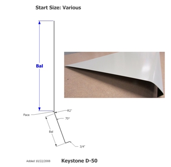 Skirt - Metal - 030 - 19 1/2" x 147" - 2" Rad - D-50 - Polar White - TP