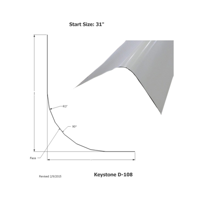 Skirt - Metal - 030 - 31" x 195 - 3" Rad - D-108 - Polar White - TP - Match Sample