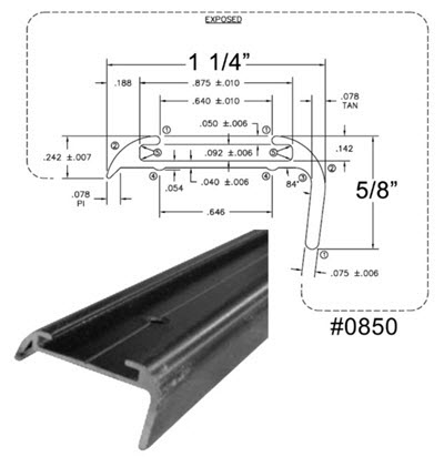 Trim - 8' - Roof Edge - Insert - (Corner) - Black