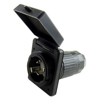 Recept - 125/250v - 50A - Inlet - Epicord - Black