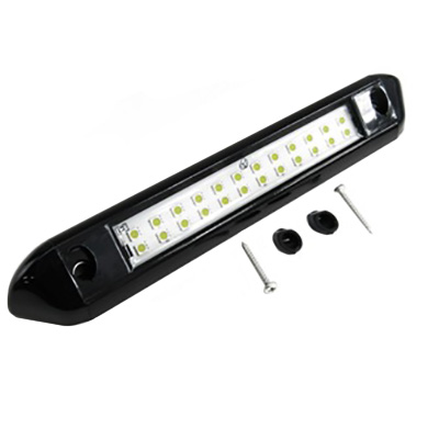 Light - 12V - Entry LED - 5050 - 10" - Double Row - Black Housing - Clear Lens
