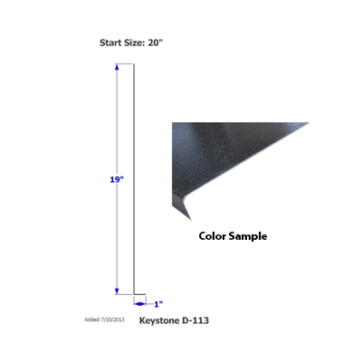 Skirt - Metal - 030 x 19" x 1" x 144" - Black - TP - SE - Textured - w/Break