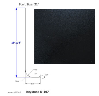 Skirt - Metal - 030 - 21" x 168" - 2" Rad - D-107 - Black - TP