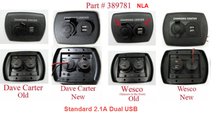 Plate - Charging Station - w/12V/USB Port - Oval - Black