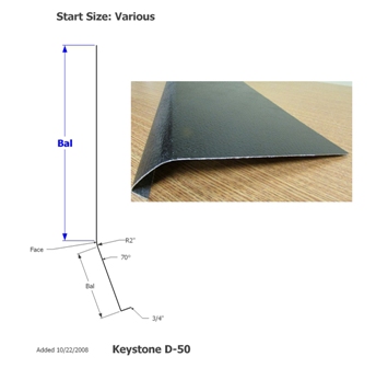 Skirt - Metal - 030 - 17 1/2" x 142" - 2"Rad - D-50 - Black - TP