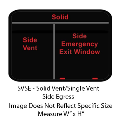 Window - 60" x 40" - SVSE - Grey 20 - Temp - Insulated - Black - w/Screen - Frameless - F300-43277