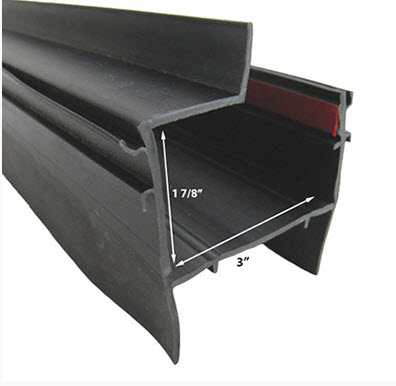 Seal - Double Wiper - Wall Jamb - 1.875" x 96" - Tri-Extruded - Black