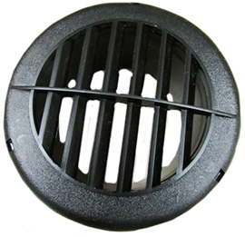 Grill - Vent Cover - 4" - Rotovent - Black
