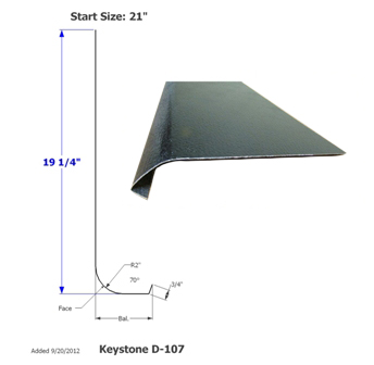 Skirt - Metal - 030 - 21" x 76" - 2" Rad - D-107 - Black - TP - SE