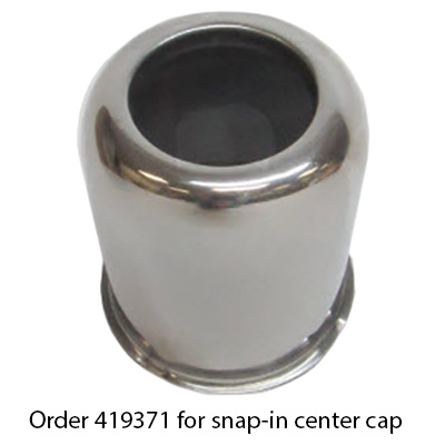 Tire - Center Cap - 3.195" - Open - Stainless Steel