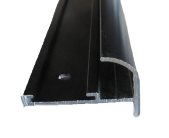 Trim - 16' - Rail - Gutter - Insert - w/.25 Leg - Black