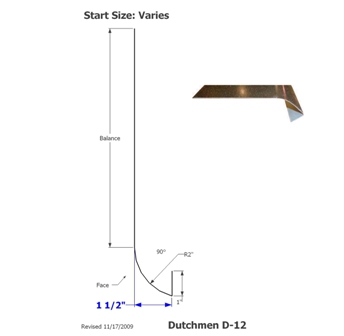 Skirt - Metal - 030 - 9" x 168" - 2" Rad - D-12 - Black - TP