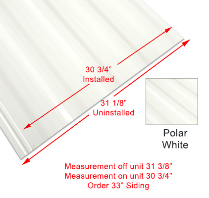 Siding - 024 - 33" x 96" - 1MDM SL - Polar White