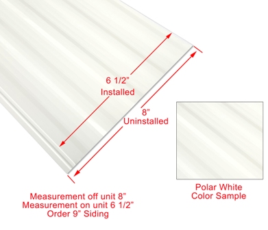 Siding - 024 - 9" x _________ Order Per Lineal Foot - 1MDM SL - Polar White - CS INDIANA ONLY