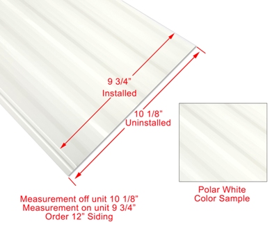 Siding - 024 - 12" x _________ Order Per Lineal Foot - 1MDM SL - Polar White - CS INDIANA ONLY