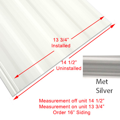 Siding - 024 - 16" x _________ Order Per Lineal Foot - 1MDM SL - Met. Silver