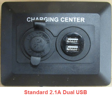 Plate - Charging Station - w/12V/USB Port - Square - Black