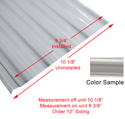 Siding - 024 - 12" x _________ Order Per Lineal Foot - 1MDM SL - Met. Silver - CS INDIANA ONLY