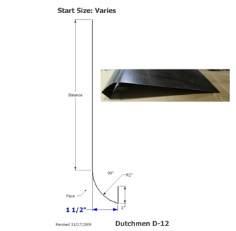 Skirt - Metal - 030 - 14" x 168" - 2" Rad - D-12 - Black - TP