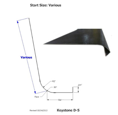 Skirt - Metal - 030 - 17" x 170" - 2" Rad - D-5 - Black - TP - SE