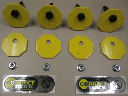 Axle - Attaching Parts Kit - Tandem - Hardware Only - Correct Track - Yellow - w/Pressed Bolt