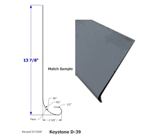 Skirt - Metal - 030 - 16" x 142" - 2" Rad - H D-39 - Black - TP - SE