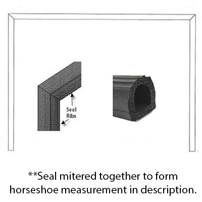 Seal - Ramp Door - Miter - w/HATS - 95 3/8" x 92 5/8" - EPDM - Black