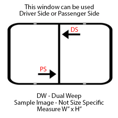 Window - 36" x 15" - DW - Grey 20 - Temp - Black Frame - 8800-44089