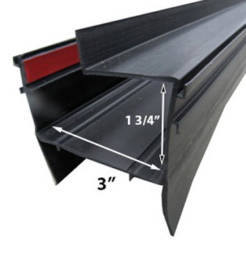 Seal - Double Wiper - Wall Jamb - 1.375" x 96" - Tri-Extruded - Black