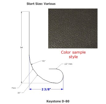 Skirt - Metal - 030 - 16" x 120" - 2" Rad - D-80 - Dark Slate - TP SE