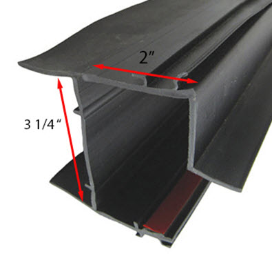 Seal - Double Wiper - Wall Jamb - 1.375" x 75.25" - Tri-Extruded - TPE/TPV - Black